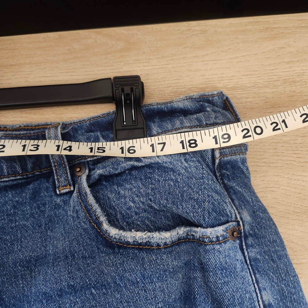 Abercrombie Fitch Size 34 / 18 The Mom Short High Rise Distressed Denim Jeans‎ - Picture 12 of 15